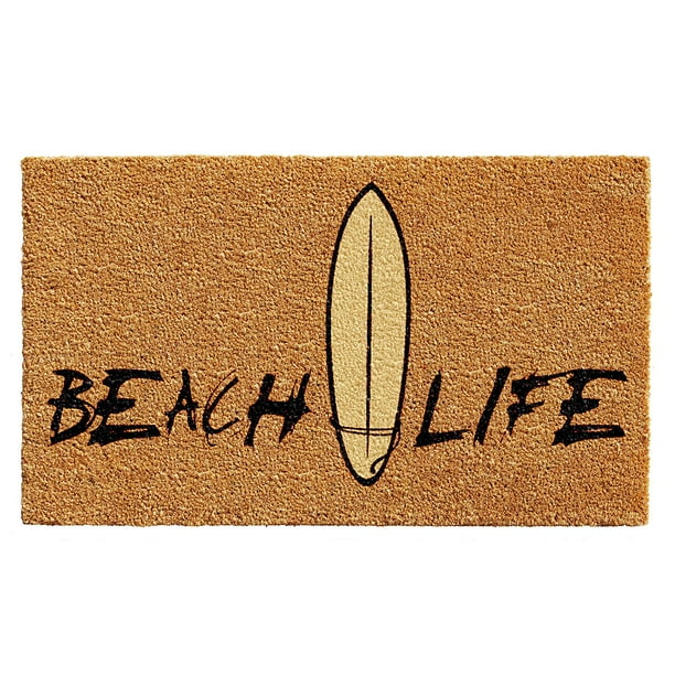 17 x 29 Calloway Mills 102331729 Beach Life Doormat Natural Black 17 x 29 Calloway Mills 102331729 Beach Life Doormat Natural Black